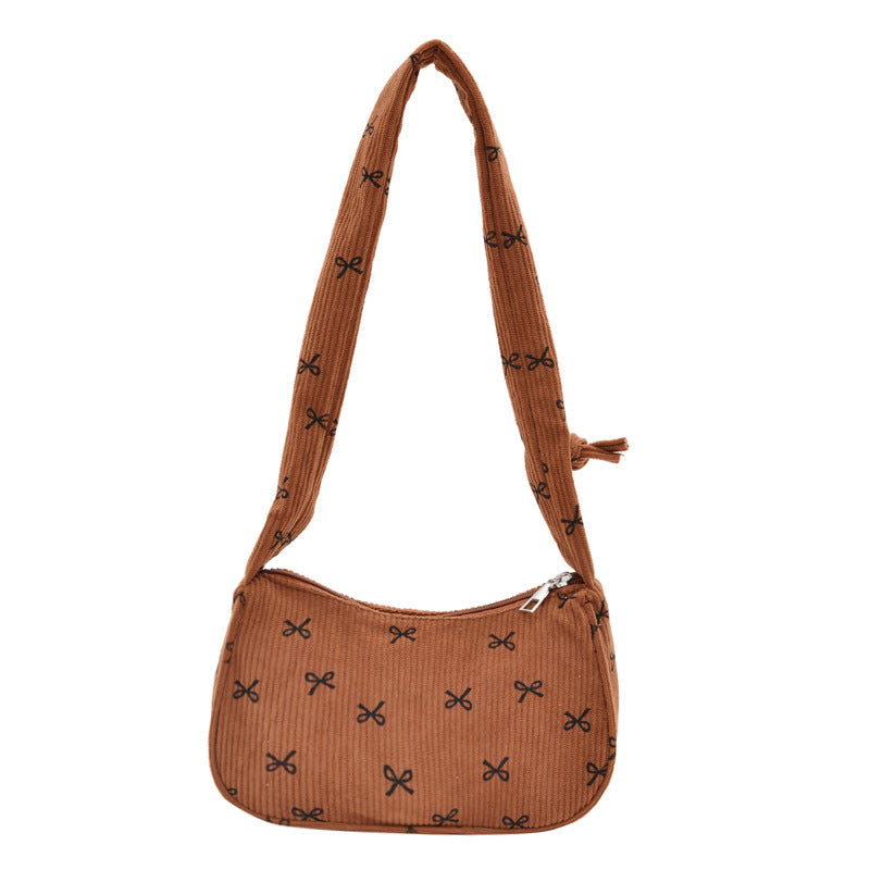 Stylish Mini Corduroy Crossbody Bag