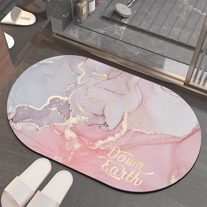 Luxurious Abstract Marble Bath Mat Kalsten