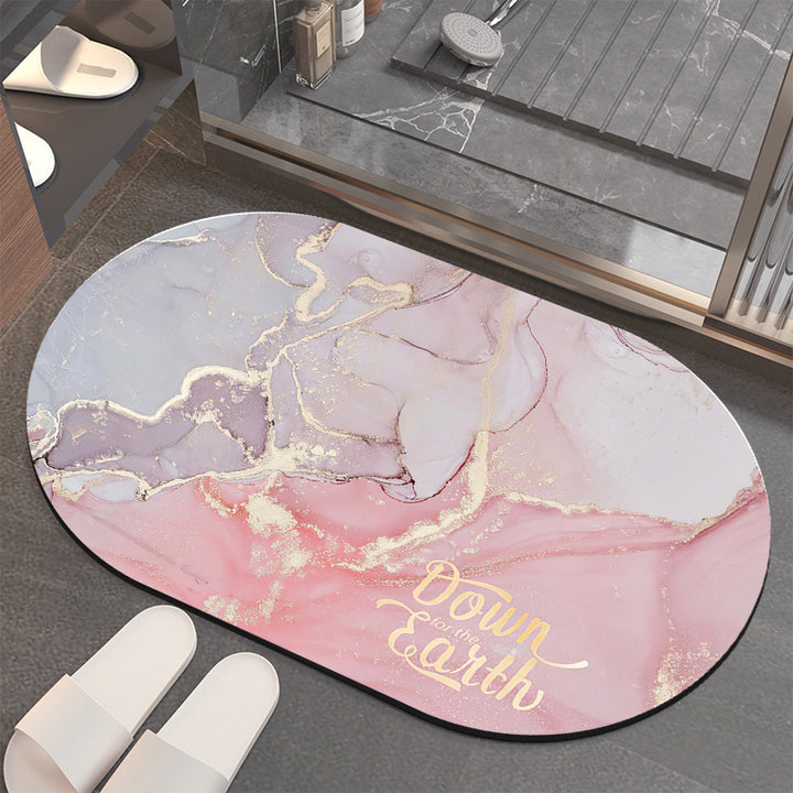 Luxurious Abstract Marble Bath Mat Kalsten