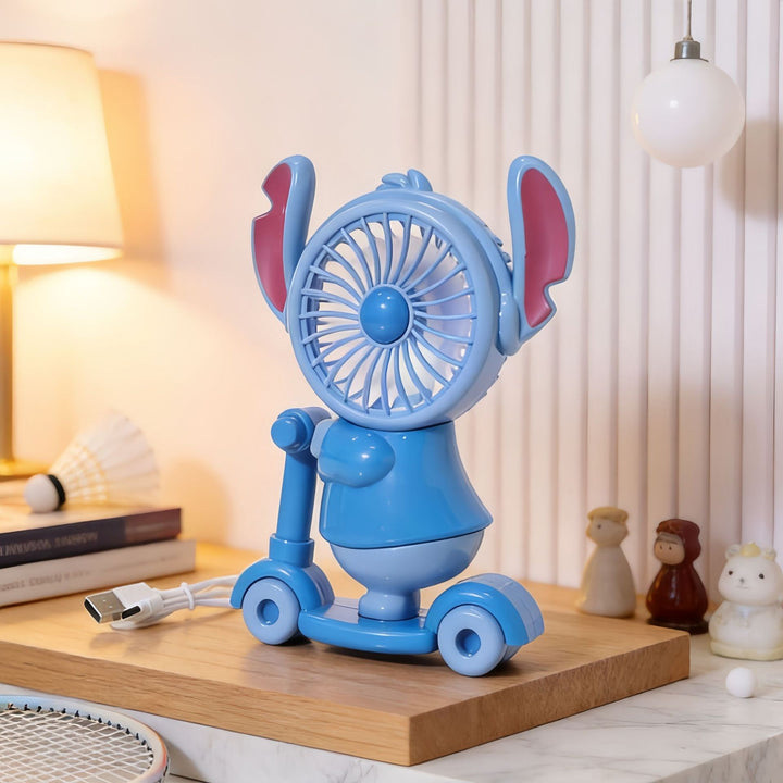 Ladies Portable Toy Fan with LED Lighting and USB Charging Kalsten