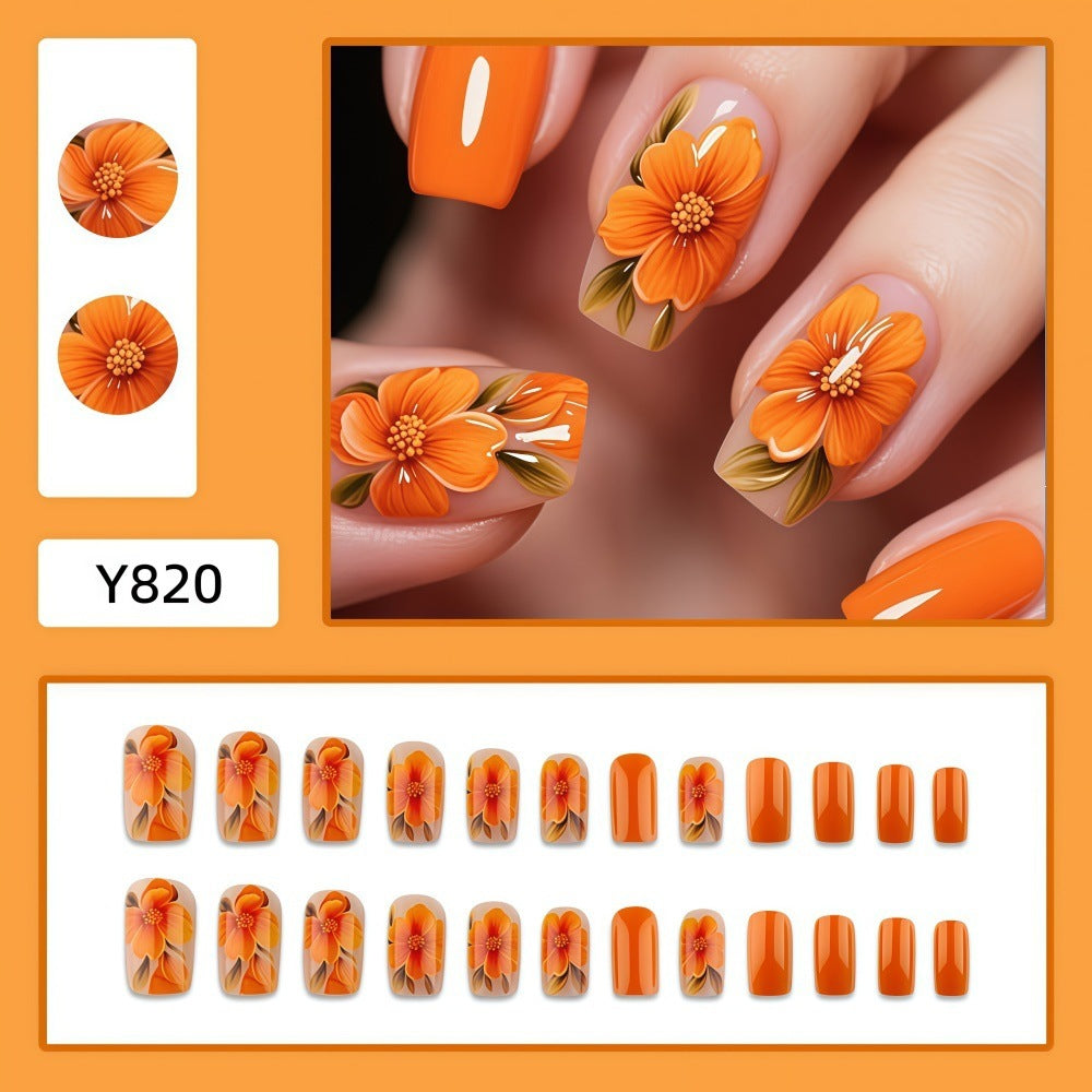 Artificial nails with floral 3D design Kalsten