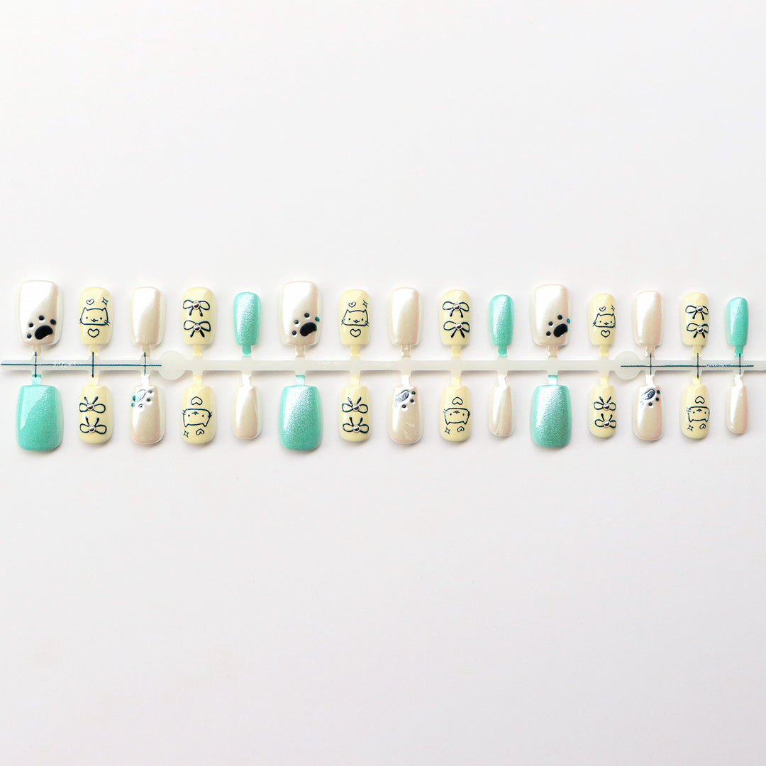 Cute Cartoon Themed Press-On Nail Art