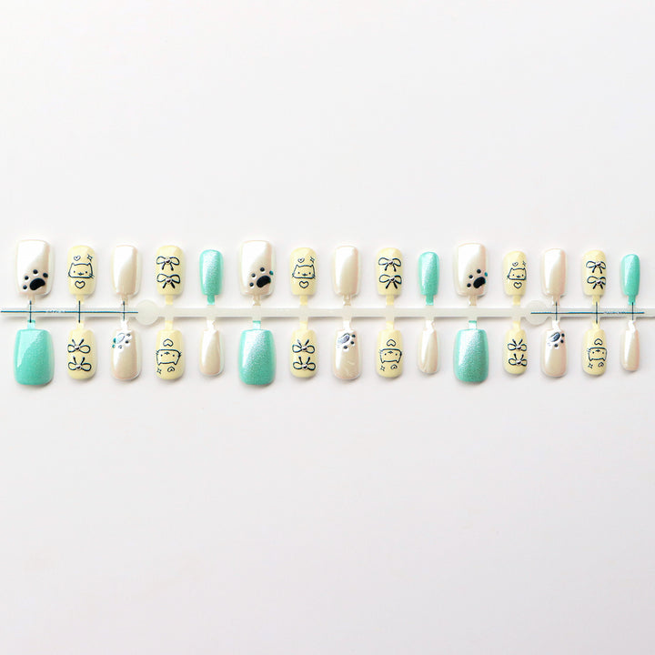Cute Cartoon Themed Press-On Nail Art