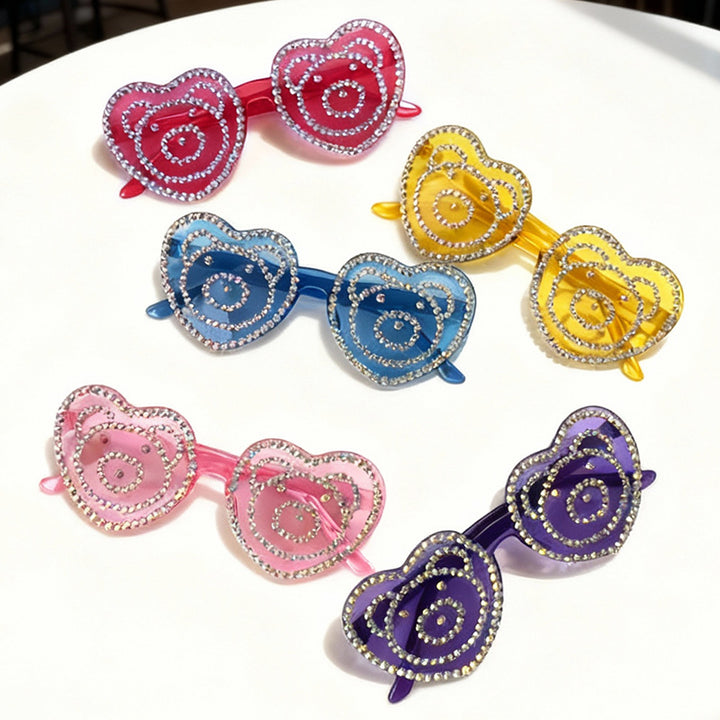 Heart-Shaped Rhinestone Sunglasses Kalsten