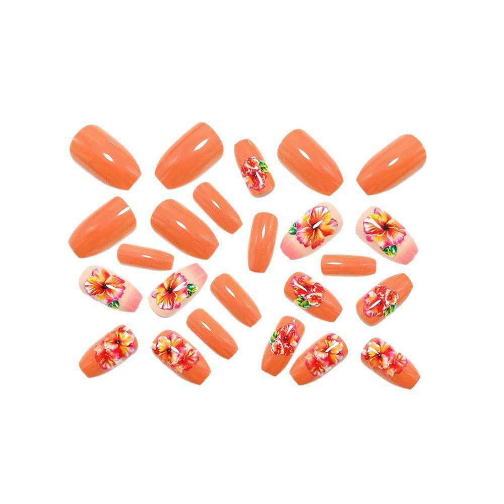 Shiny artificial nails with floral design Kalsten