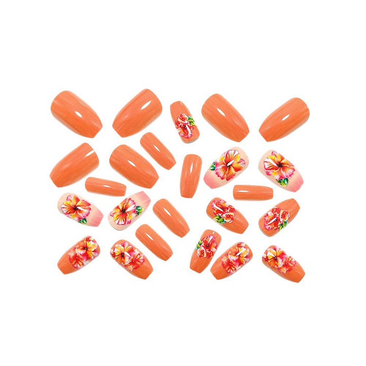 Shiny artificial nails with floral design Kalsten