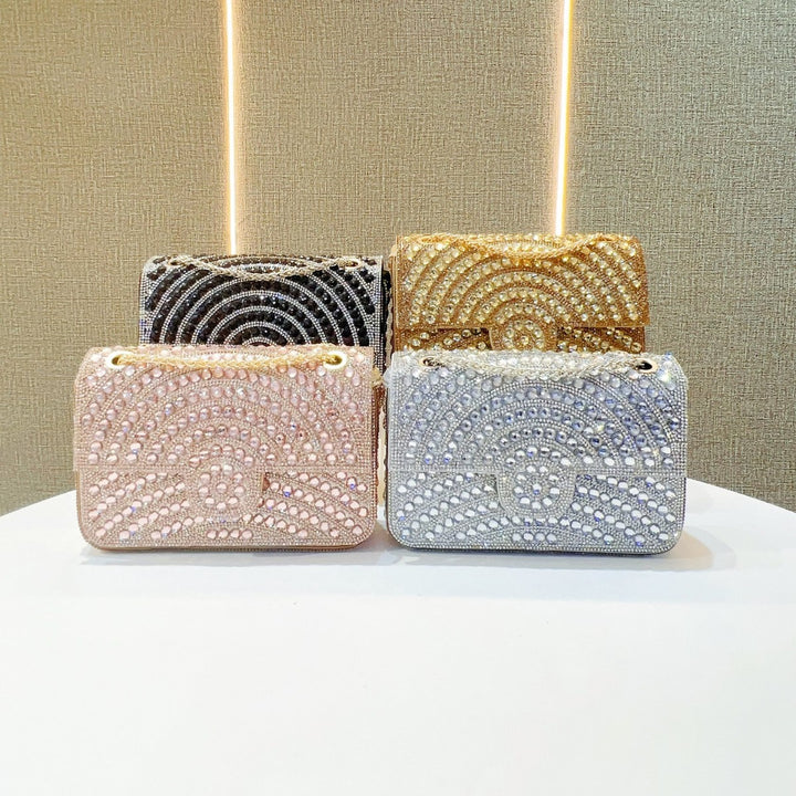 Glamorous Crystal-Embellished Evening Clutch