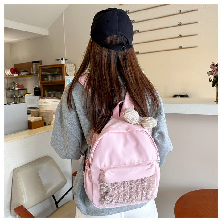 Plush backpack with high-quality surface structure Kalsten
