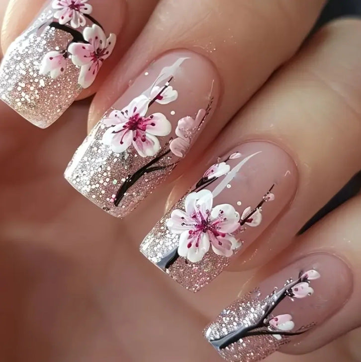 Artistic Floral French Nail Art Set Kalsten