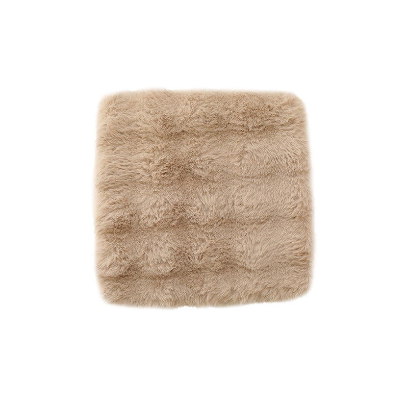 Square luxurious faux fur floor seat cover with dense long pile Kalsten