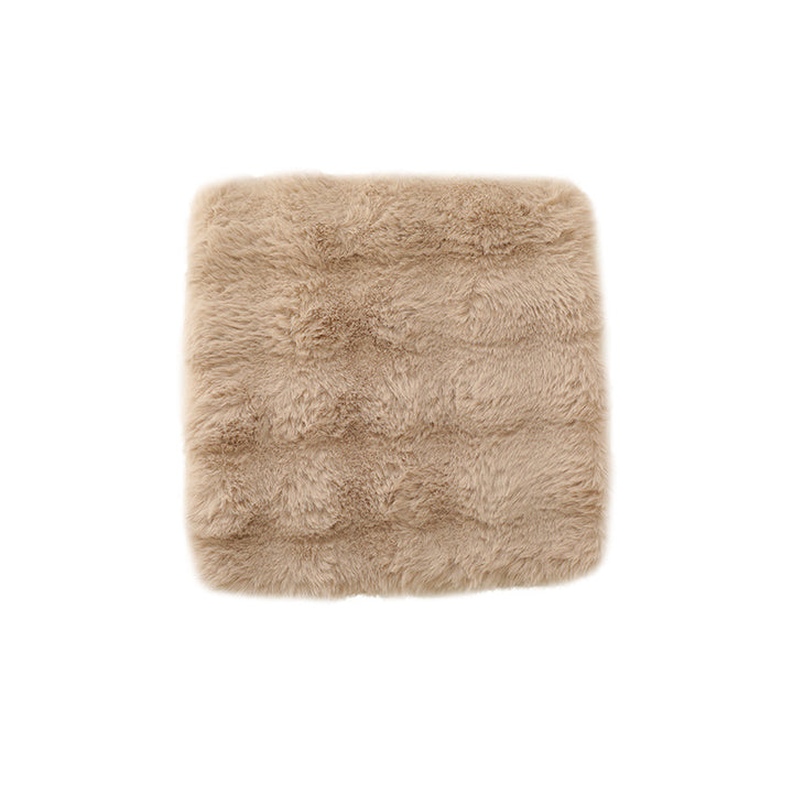 Square luxurious faux fur floor seat cover with dense long pile Kalsten