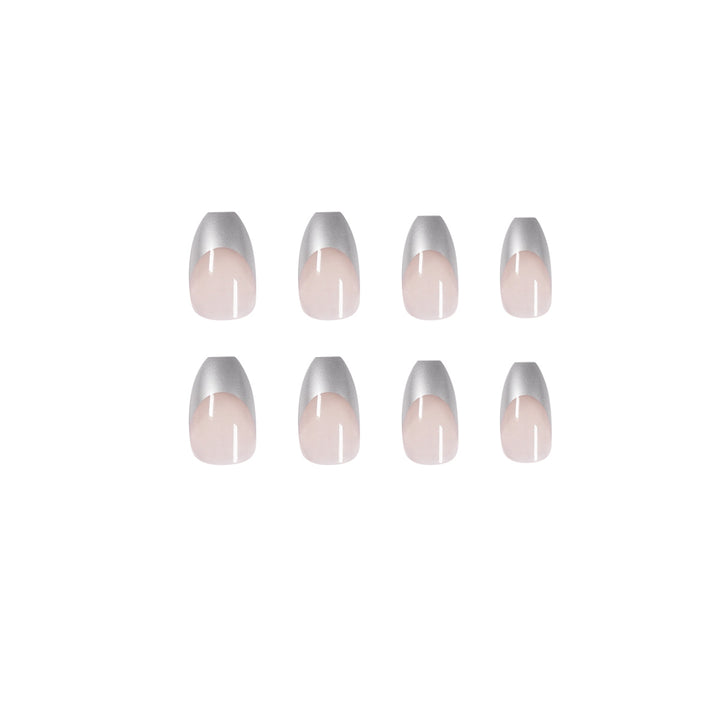 Artificial stiletto nails with glitter accents and elegant French tip Kalsten