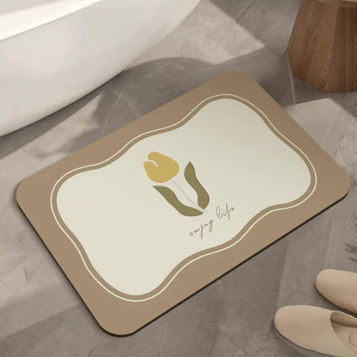 Artistic Floral Bath Mat Kalsten