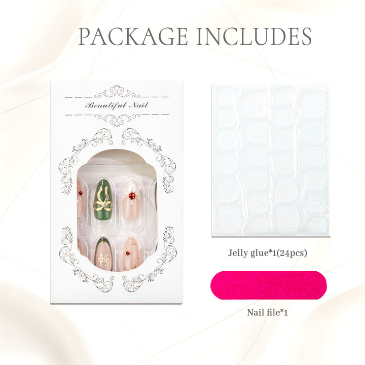 Elegant Holiday Press-On Nail Art Set