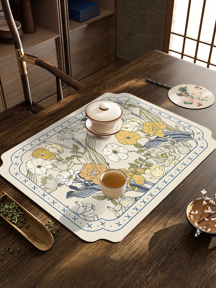 Luxurious Floral Kitchen Mat