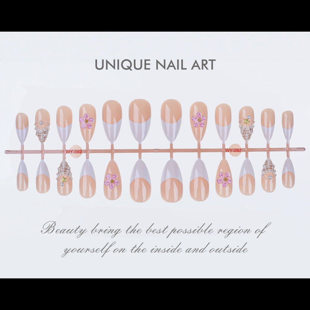 Elegant Floral Accent Press-On Nail Set Kalsten