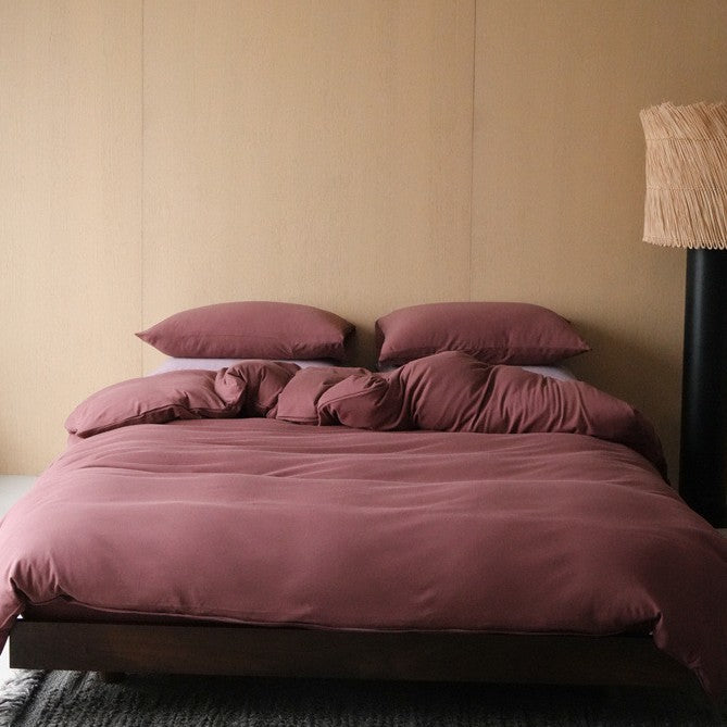 Extra-soft cotton satin duvet cover set with hotel finish and concealed zipper