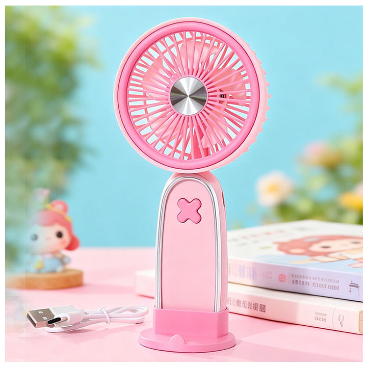Women's Portable USB Fan with Rotatable Head and Charging Function Kalsten
