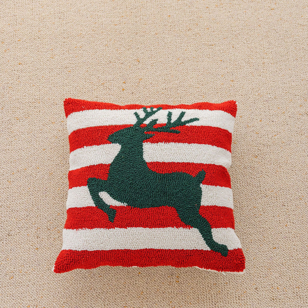 Holiday Tufted Chenille Square Throw Pillow with Raised Tree Motif and Hidden Zipper