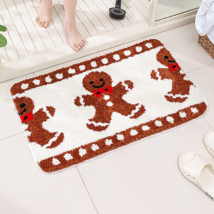 Festive Gingerbread House-Themed Kalsten Bath Mat