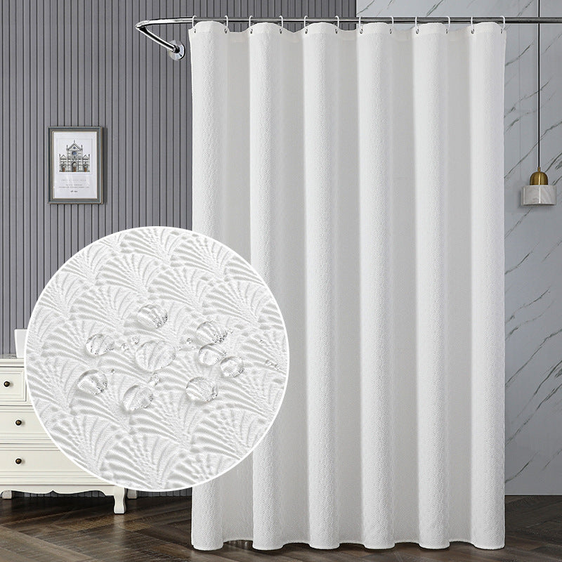 Textured Leaf Motif Shower Curtain Kalsten