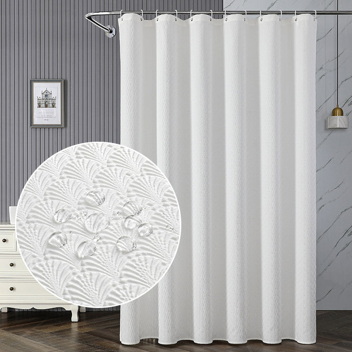 Textured Leaf Motif Shower Curtain Kalsten