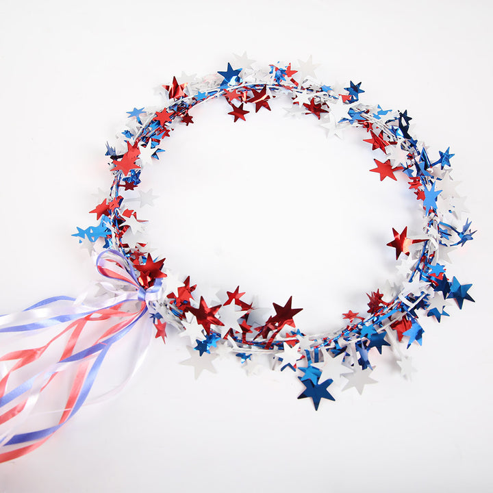 Women's nan star garland ribbon head wreath with long streamer tails Kalsten