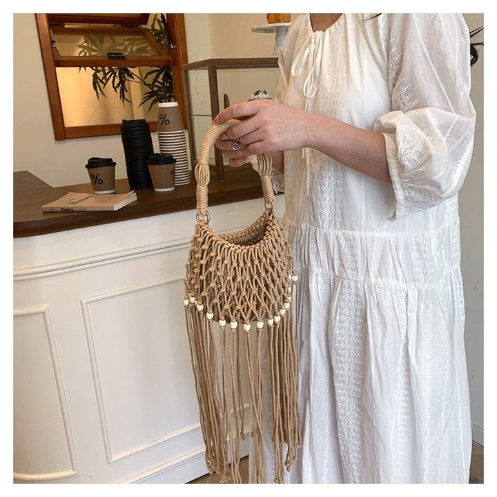 Hand-knotted shoulder bag with tassels Kalsten