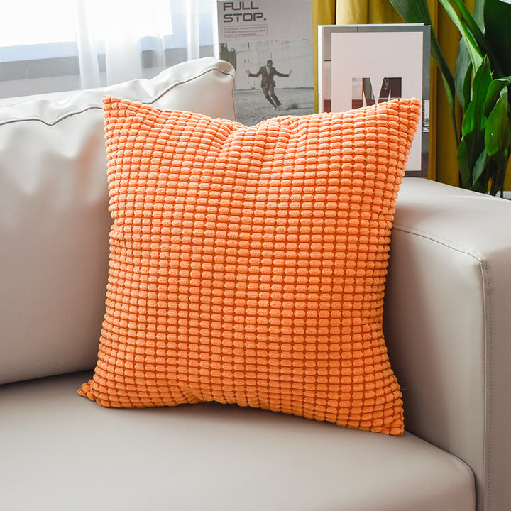 Textured Waffle-Weave Cotton Lumbar and Square Pillow Covers Set