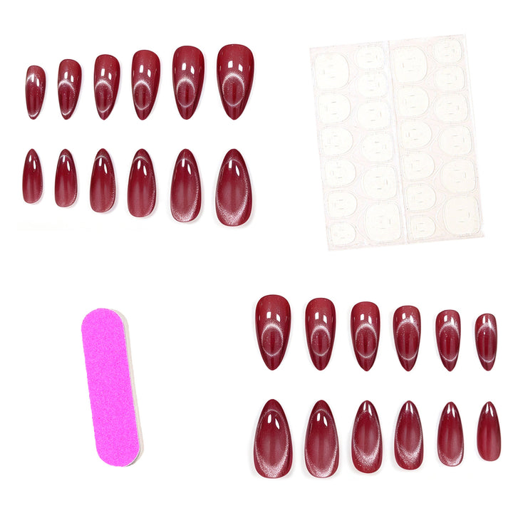 Glossy Almond-Shaped Gel Nail Enhancements Kalsten