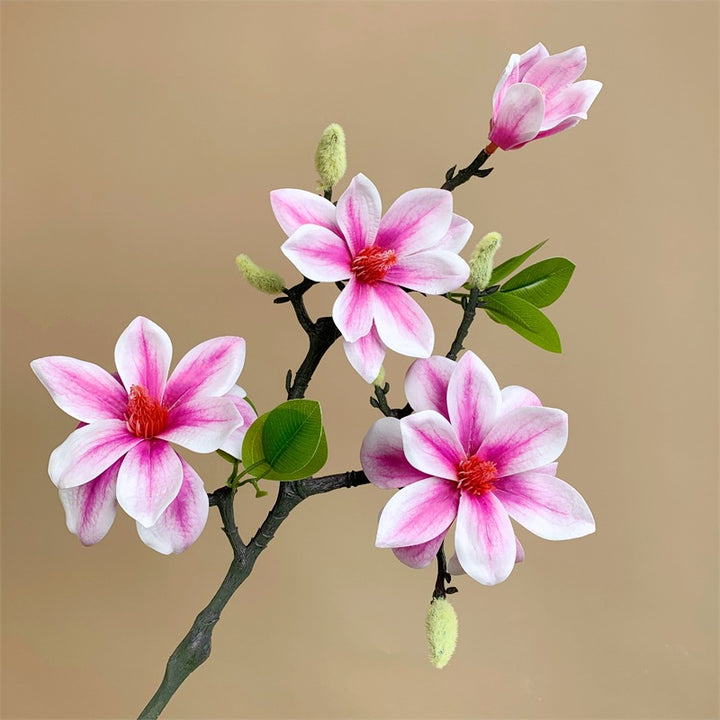 Decorative Artificial Magnolia Arrangement for Home Display