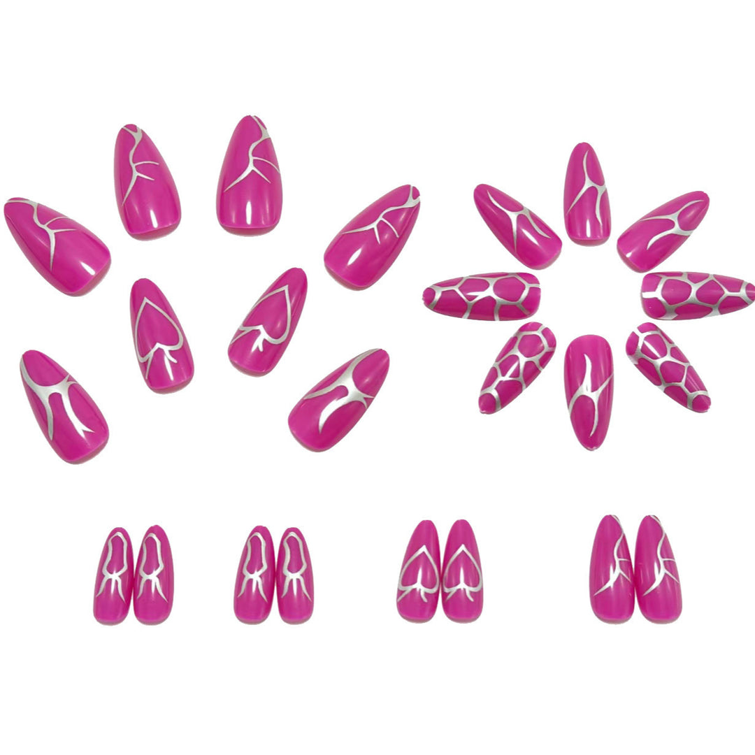 Creative artificial nails with elegant line design Kalsten