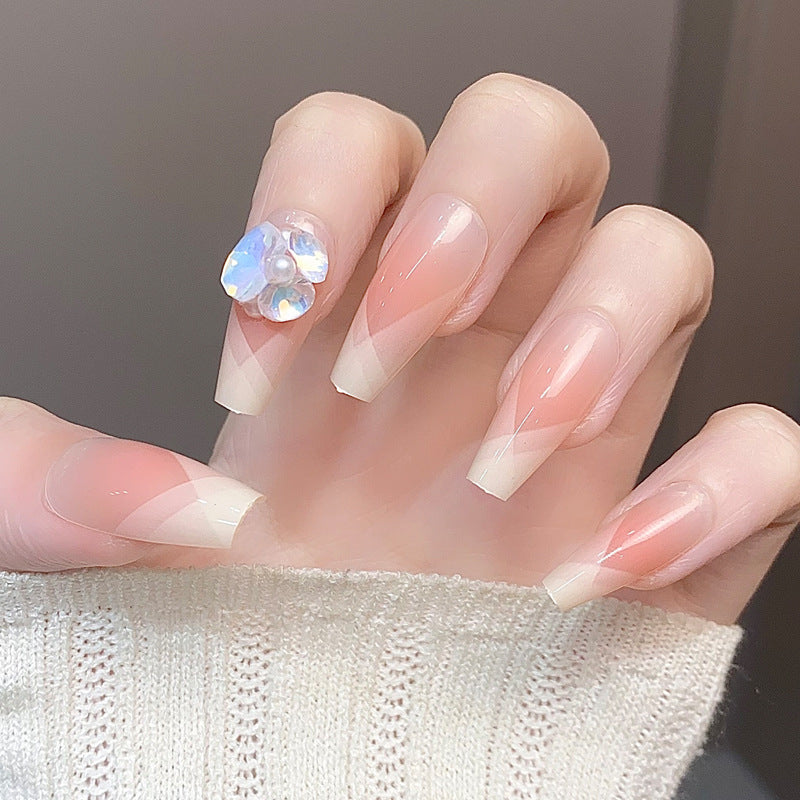 Glamorous Press-On Nail Set with Decorative Gemstone Accents Kalsten