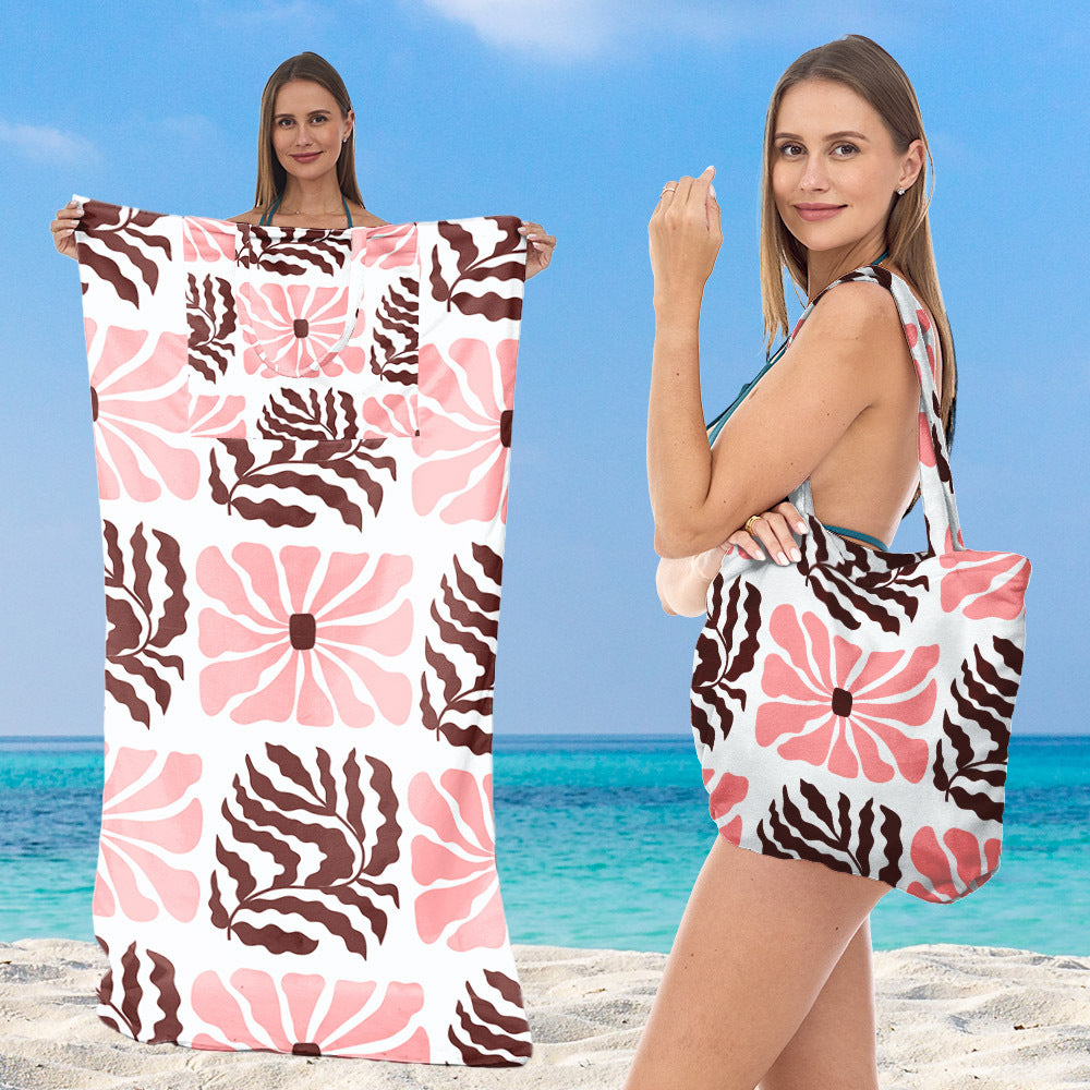 Beach towel with integrated tote bag design Kalsten