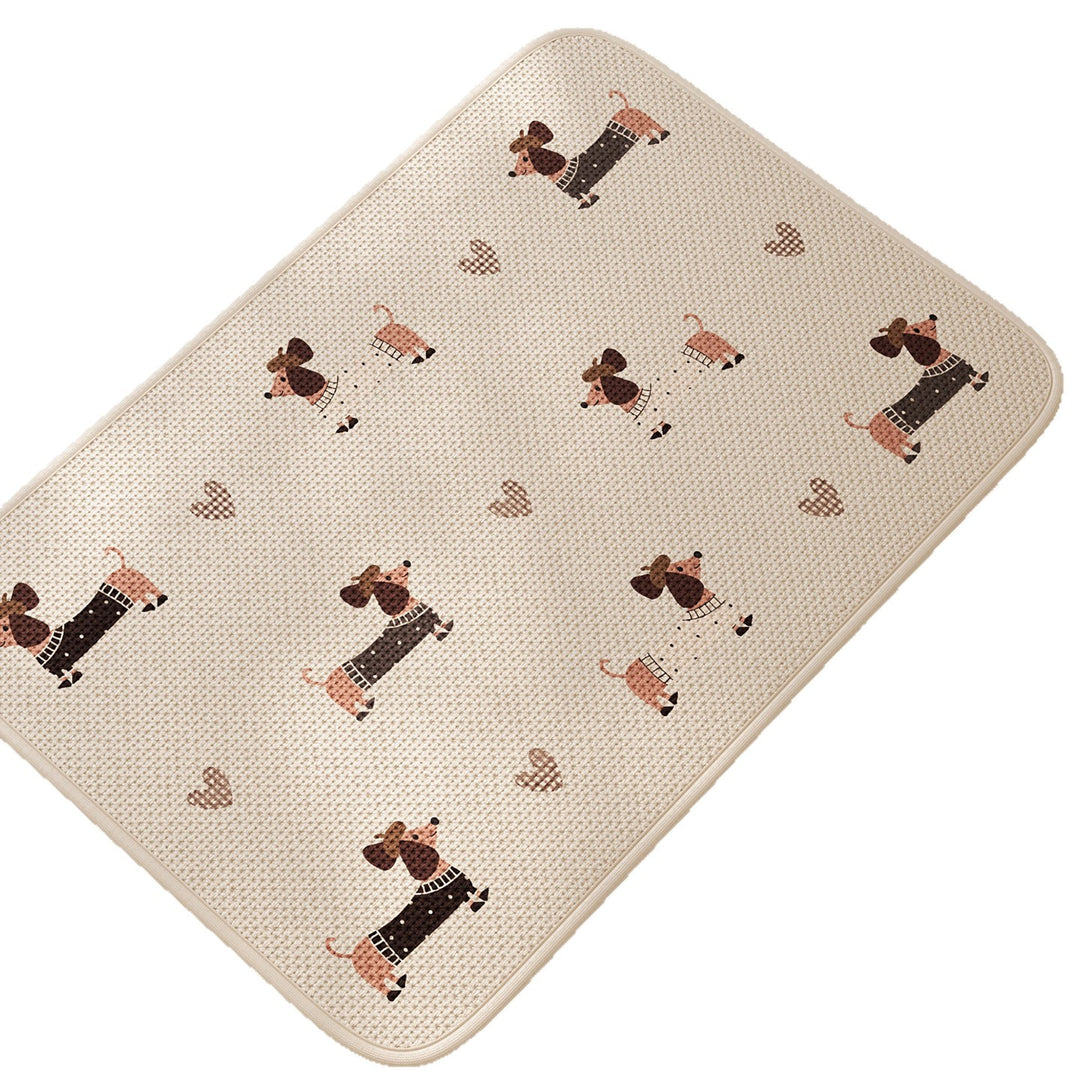 Playful Dachshund-Themed Bath Mat Kalsten