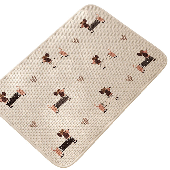 Playful Dachshund-Themed Bath Mat Kalsten