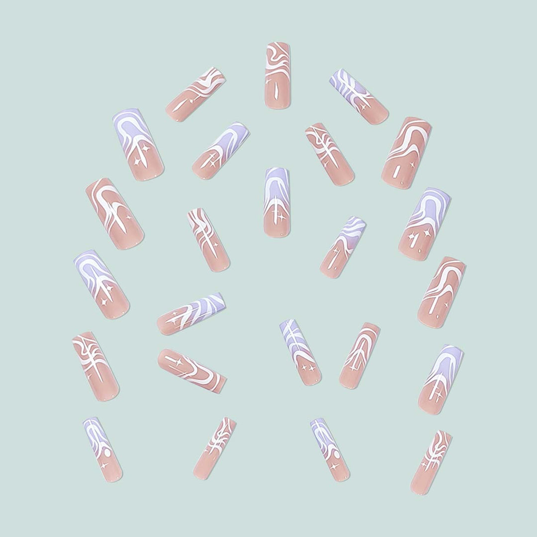 Stylish artificial nails with modern wave designs Kalsten