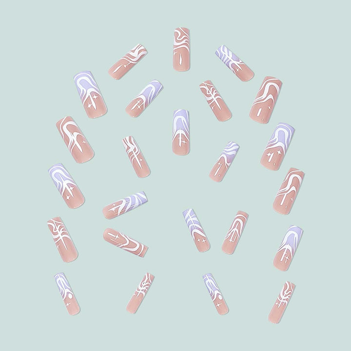 Stylish artificial nails with modern wave designs Kalsten