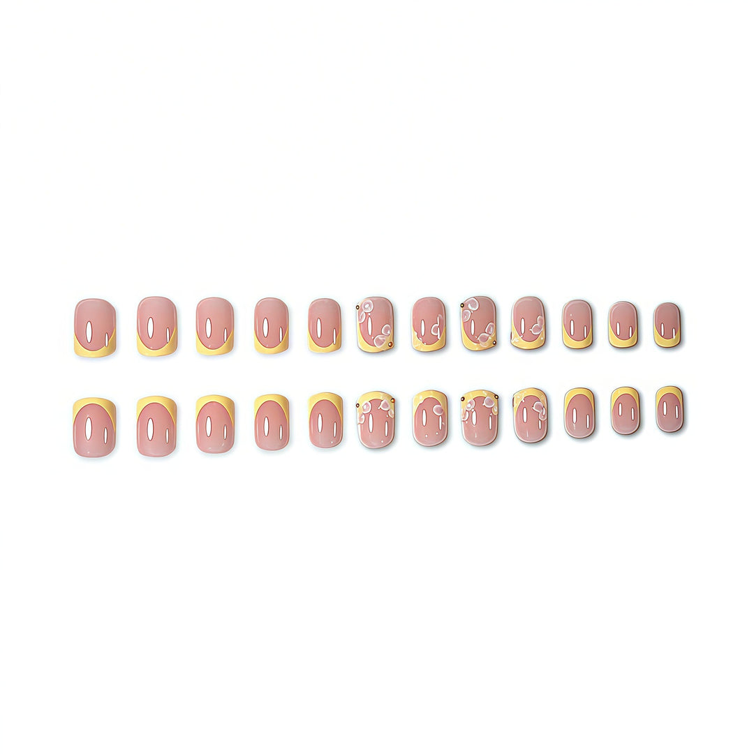 Decorative Floral Acrylic Nail Extensions Kalsten