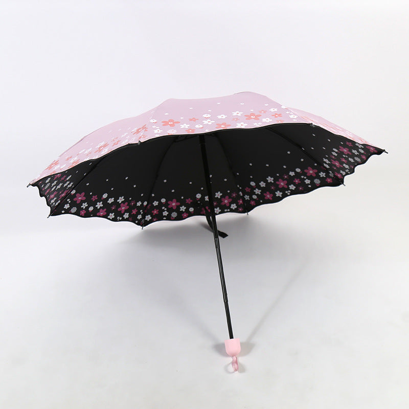 Women's Folding Umbrella with Detailed Floral Design Kalsten