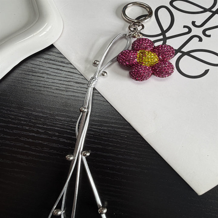 Rhinestone Flower Charm Keychain Kalsten