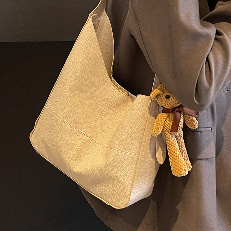 Leather Handbag with Teddy Charm
