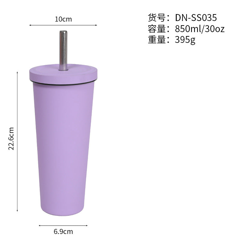 Unisex To-Go drinking mug with strong insulation and stainless steel straw Kalsten