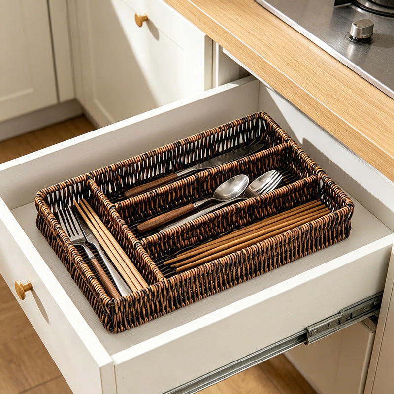 Woven Cutlery Organizer Tray Kalsten