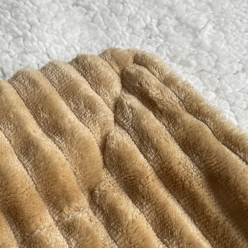 Luxurious Ribbed Velour Throw Blanket