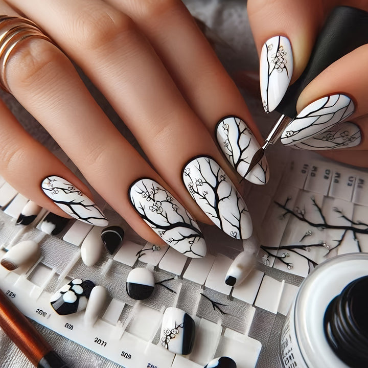 Artistic Branch Pattern Nail Art Kalsten
