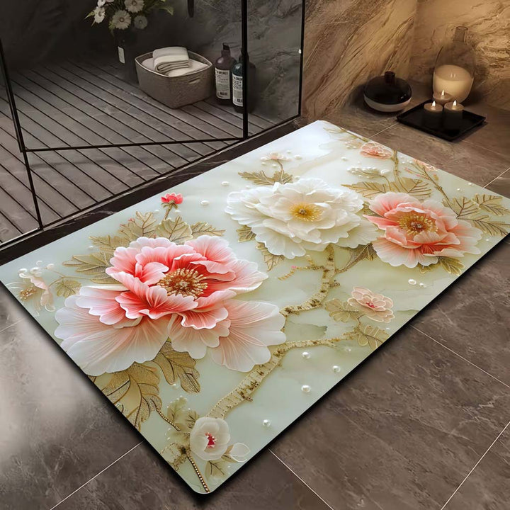 Floral Design Bath Mat