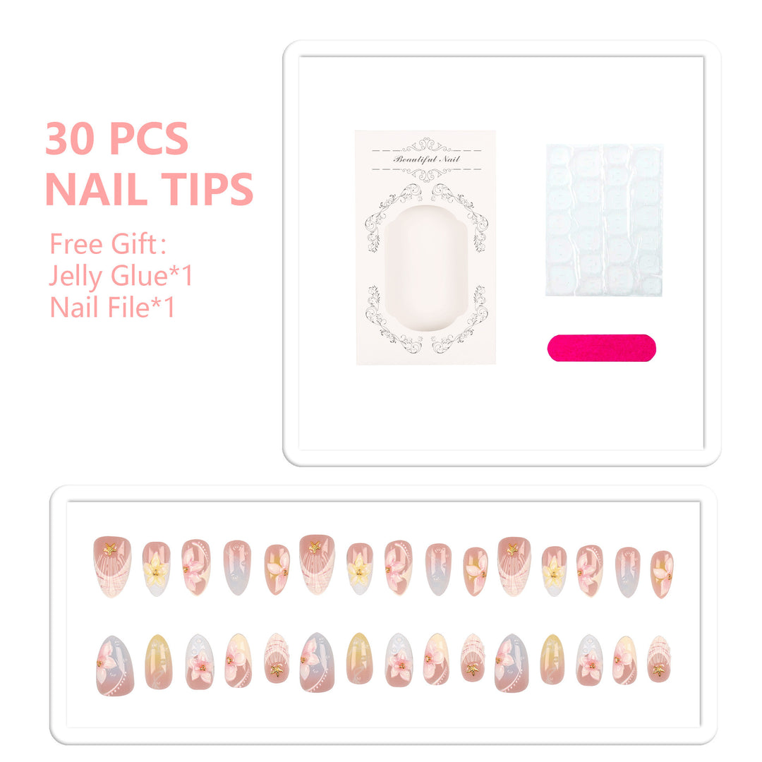 Decorative Floral Press-On Nail Collection