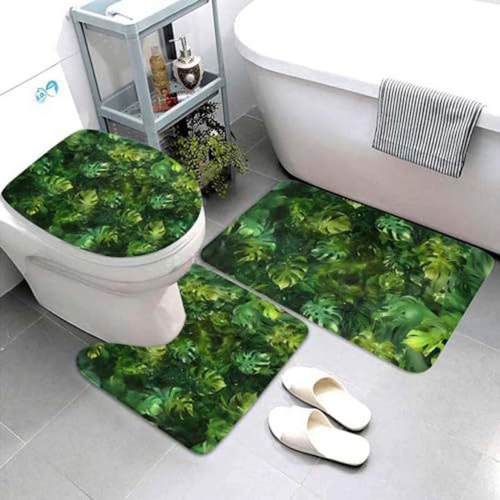 Geometric Pattern Bathroom Mat Set