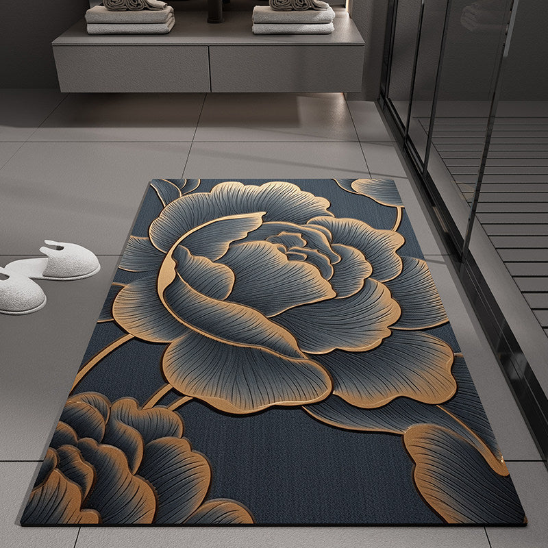 Floral Embossed Bath Mat